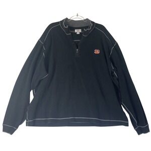 Cutter & Buck Cincinnati Bengals Quarter Zip Pullover Mens XXXL Black Logo NFL